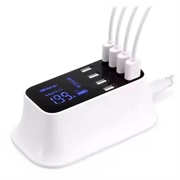 Chargeur de Bureau USB 8 ports avec Moniteur LED - Blanc